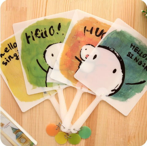 Round Painting Plastic Fan